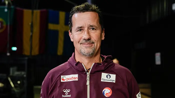 Larvik 20241026. 
Kommende landslagssjef Ole Gustav Gjekstad før landskampen i håndball mellom Norge og Danmark  i Jotron Arena, før håndball-EM i Østerrike, Ungarn og Sveits i desember.
Foto: Beate Oma Dahle / NTB