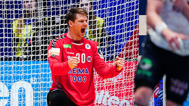Fornebu 20250115. 
Norges Torbj&oslash;rn Sittrup Bergerud under VM-kampen i h&aring;ndball mellom Norge og Brasil i Unity Arena.
Foto: Beate Oma Dahle / NTB
