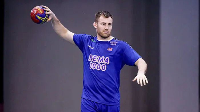 Krakow, Polen 20230112. 
Vetle Eck Aga på treningen med håndballgutta dagene før VM-kampen mot Nord-Makedonia.
Foto: Stian Lysberg Solum / NTB