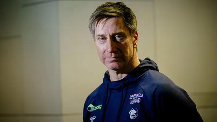 Berlin, Tyskland 20240112. 
Landslagssjef Jonas Wille på pressetreffet på spillerhotellet i forbindelse med håndball-EM.
Foto: Stian Lysberg Solum / NTB