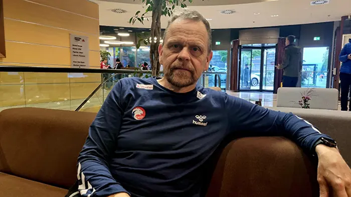 Landslagssjef Thorir Hergeirsson under pressetreffet onsdag 09.11.