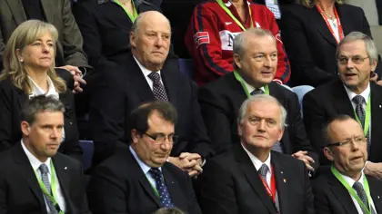 Kong Harald gjest under Håndball-EM i Trondheim