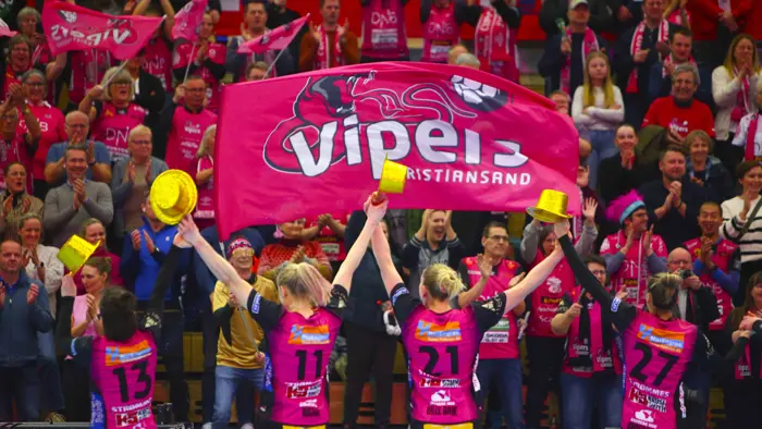 Arendal 20230226. 
i aksjon under finalen for kvinner mellom Sola og Vipers Kristiansand under NM i Håndball søndag.
Foto: Christoffer Andersen / NTB