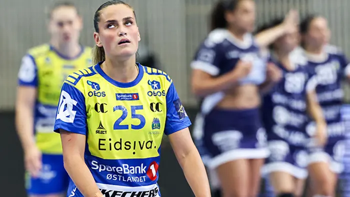 Hamar 20240908. 
Storhamars Anniken Obaidli under Champions League kampen i håndball mellom Storhamar og Metz Handball i OBOS Arena.
Foto: Geir Olsen / NTB