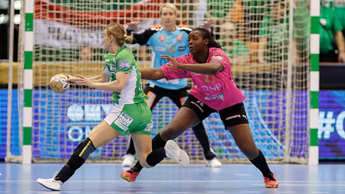 Győr 20240504. 
Kvartfinale i mesterligaen mellom Györ og Vipers i Györ. 
Foto: Nikola Krstic / NTB